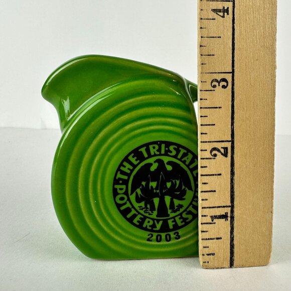 Fiesta Fiestaware Shamrock Green 2003 Tri-State Pottery Festival Mini Disc Pitch - Picture 6 of 6